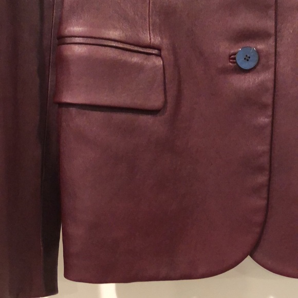 NWT Theory Lamb Leather Blazer Jacket Size 0 - Picture 4 of 10